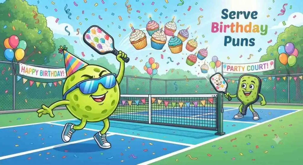 Funny birthday pickleball serve