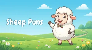 Cute sheep with farm humor