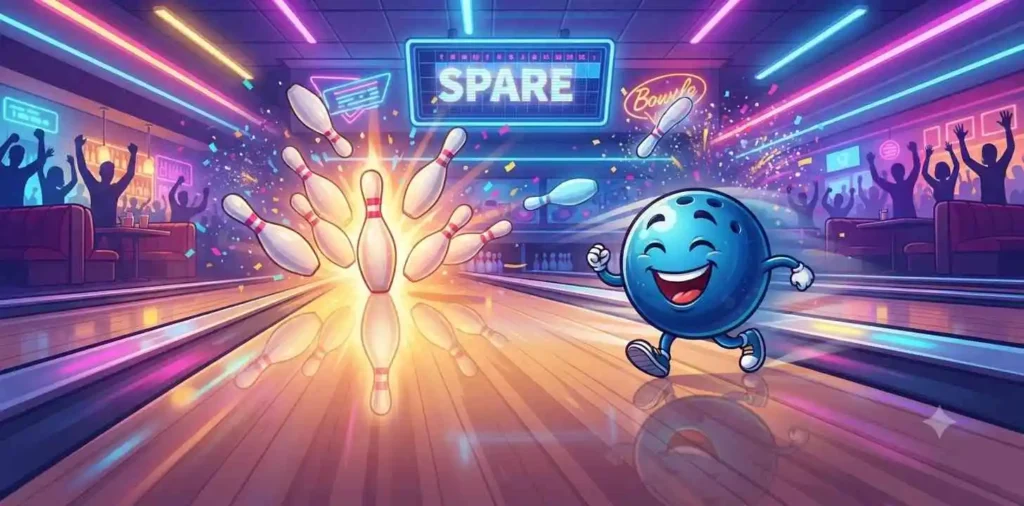 Bowling strike celebration moment