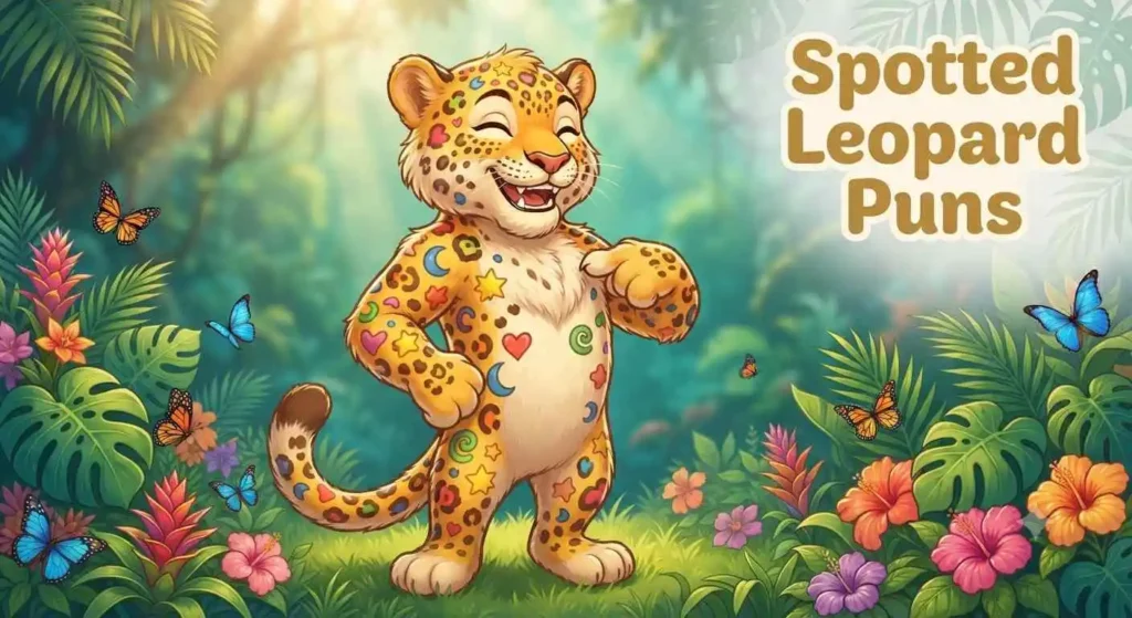 Funny spotted leopard posing