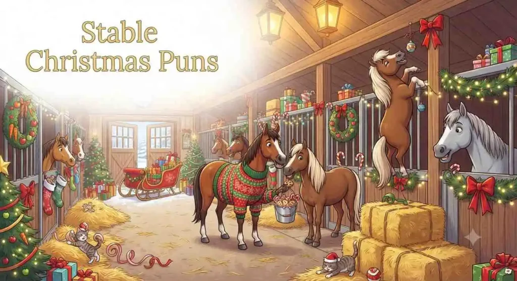 Festive horse stable