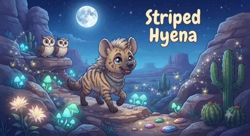 Striped hyena moonlight humor
