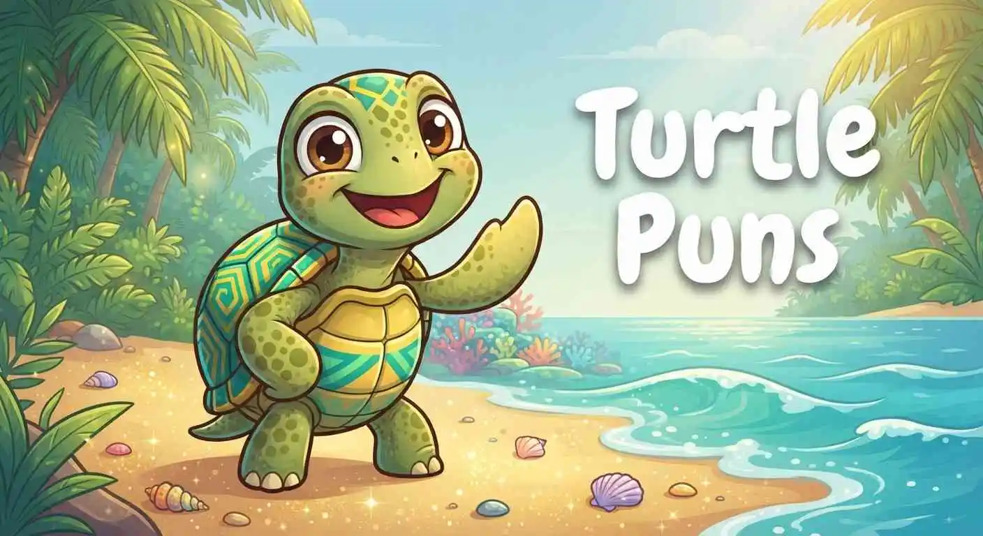 Cute turtle smiling happily