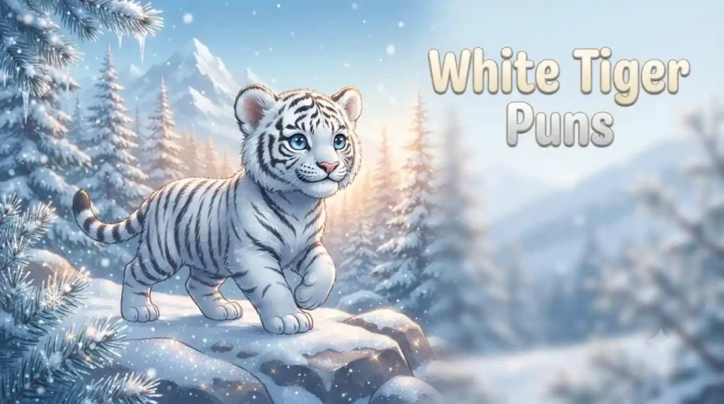 Cute white tiger