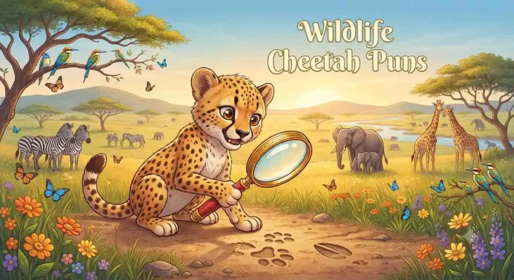 Cute cheetah in savanna