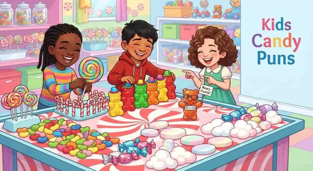 Kids playing with colorful candy