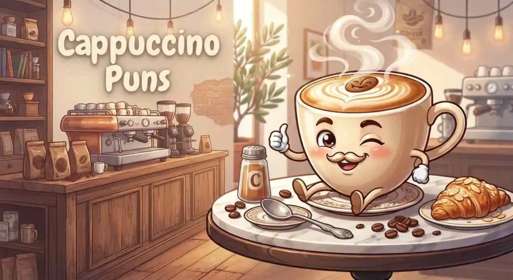 Funny cappuccino cup