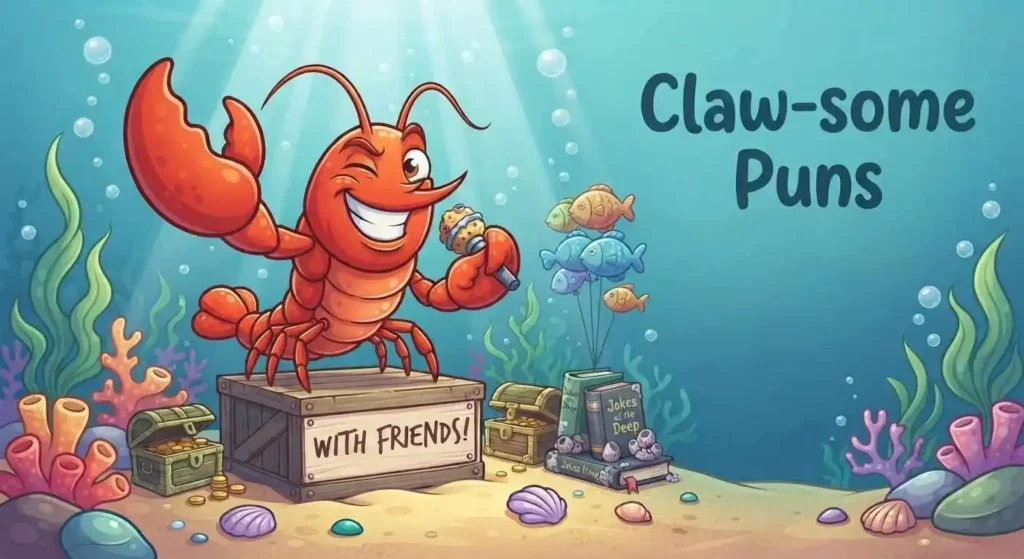 Playful lobster showing oversized claws
