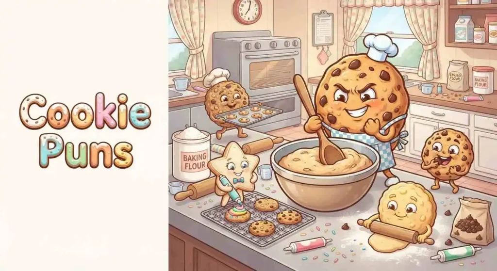 Funny cookies baking together