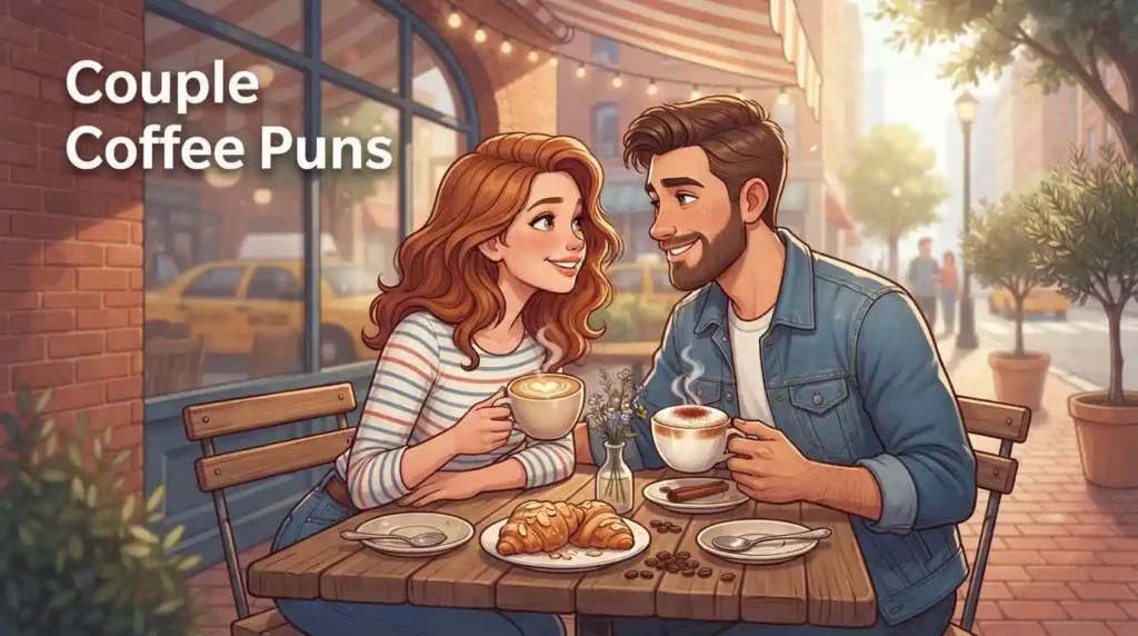 Couple sharing coffee together
