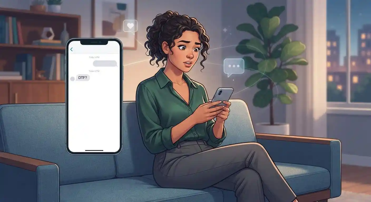 Adult reading a DTF text