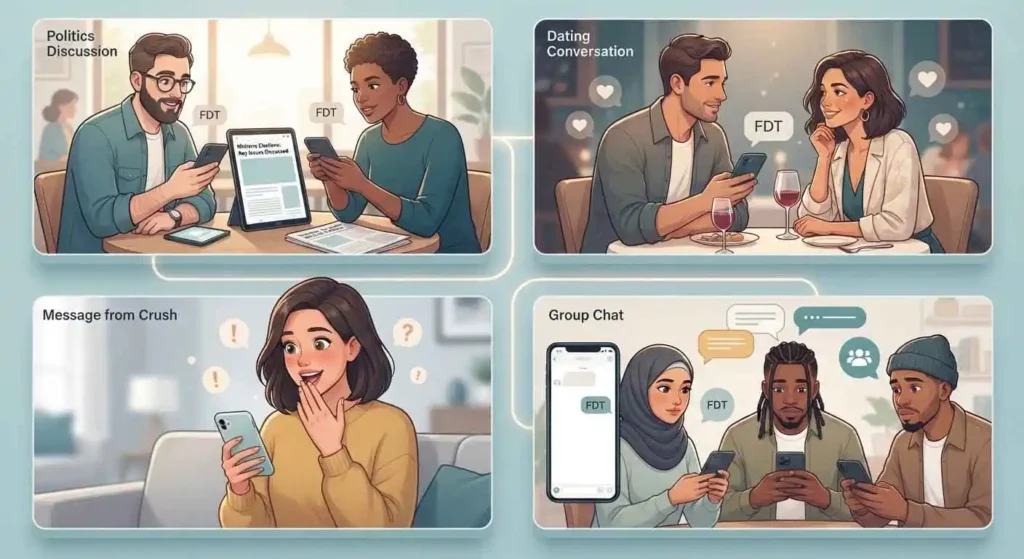 Adults using FDT in conversations