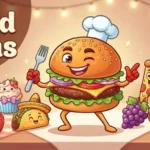 Funny food characters together