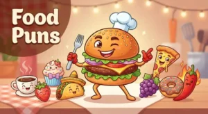 Funny food characters together