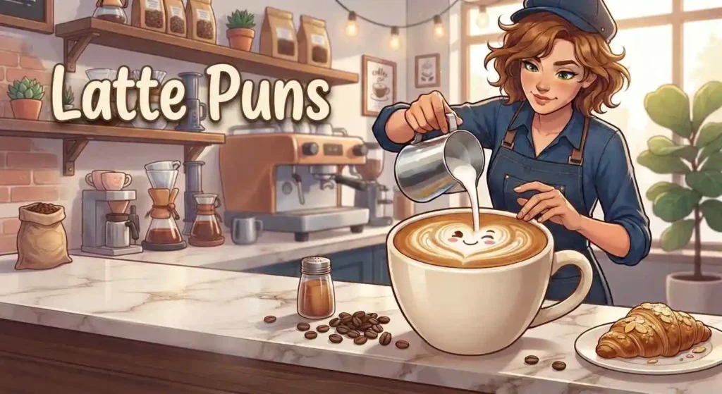Cute latte art coffee cup