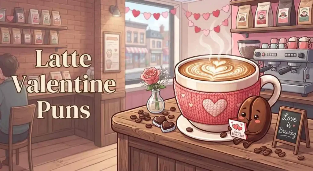 Romantic latte Valentine coffee art