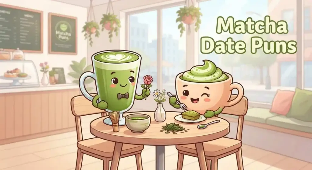 Matcha couple enjoying café date