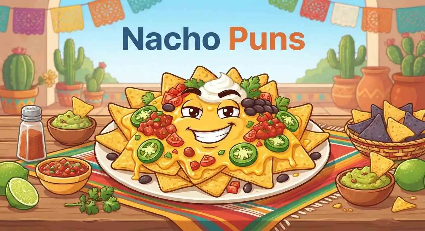 Funny nacho puns illustration
