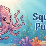 Funny squid underwater