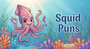 Funny squid underwater