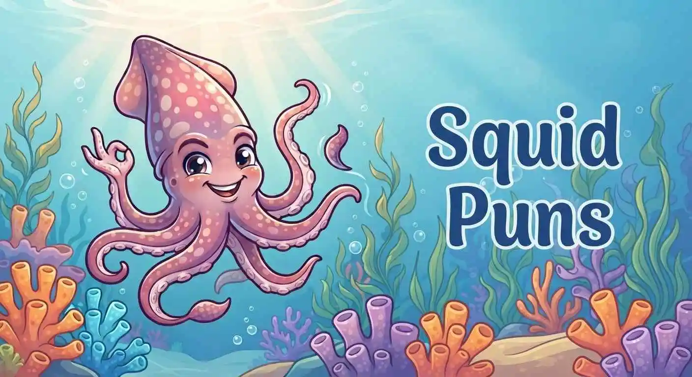 Funny squid underwater