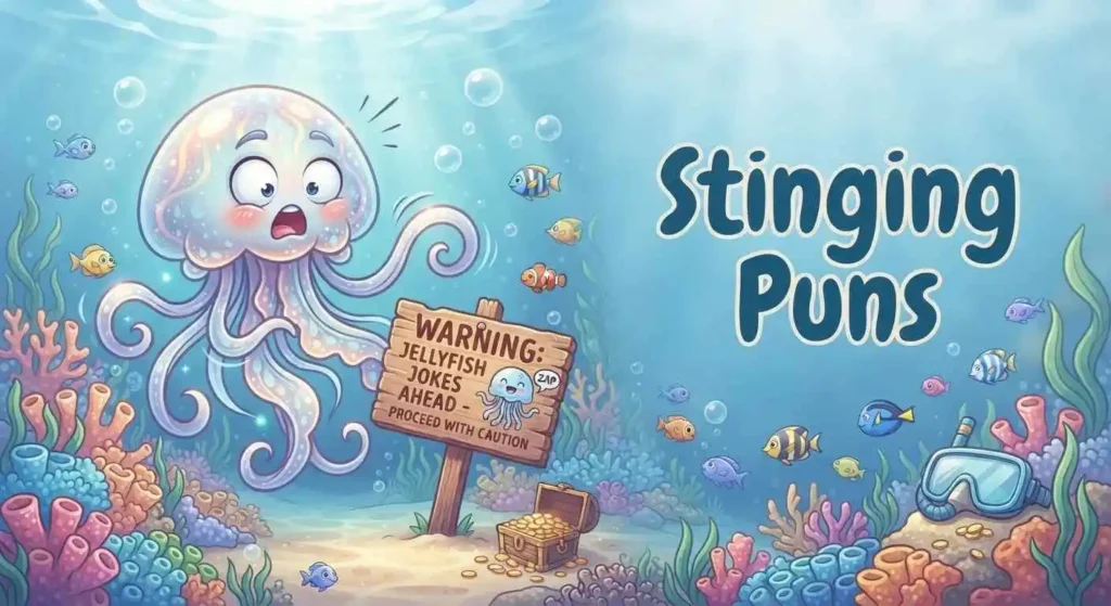 Funny jellyfish stinging