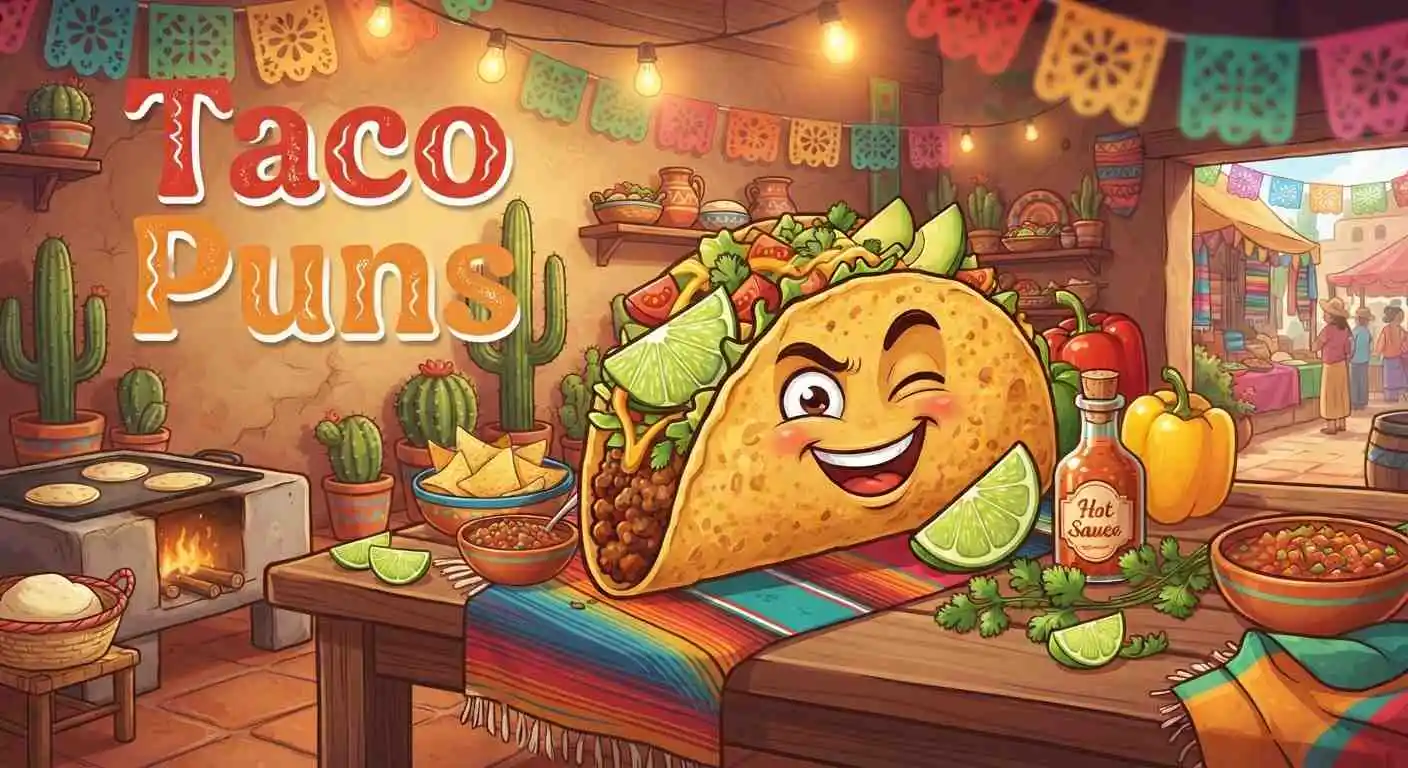Funny taco with toppings