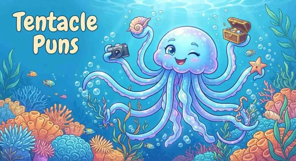 Playful jellyfish tentacles