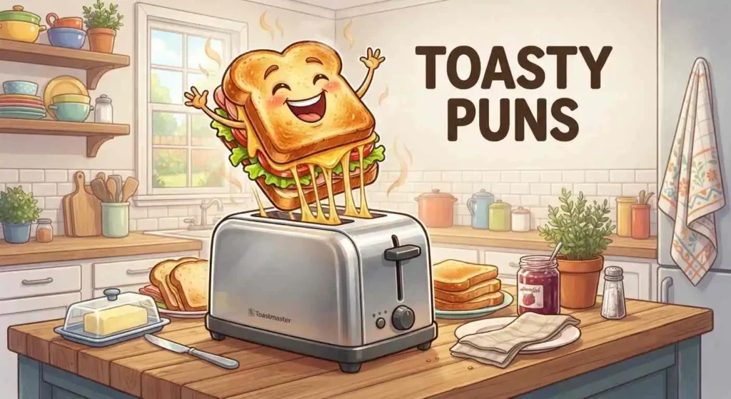 Funny toasted sandwich scene