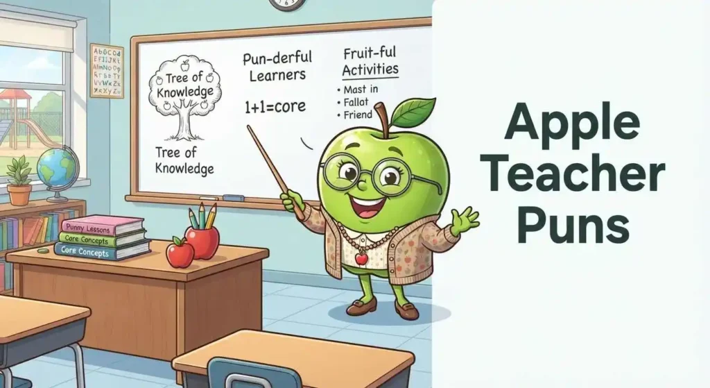 Apple teacher in classroom
