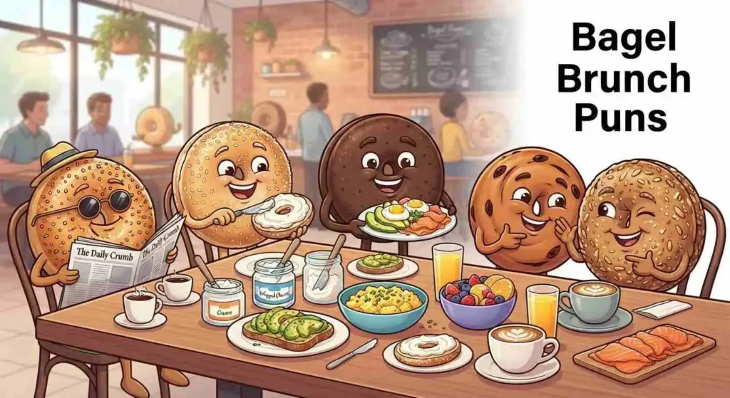 bagels enjoying brunch together