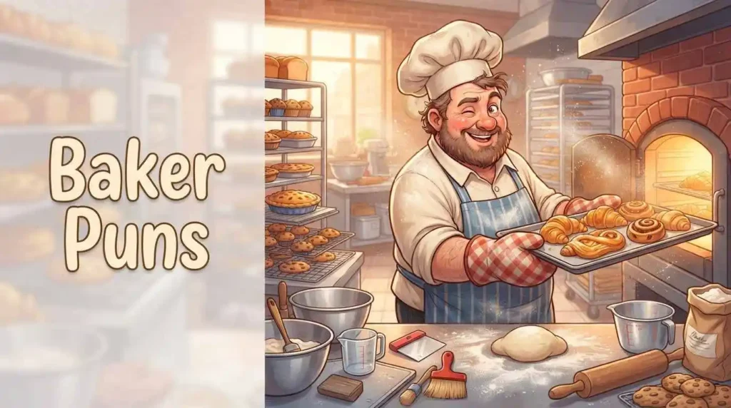 Funny baker at work