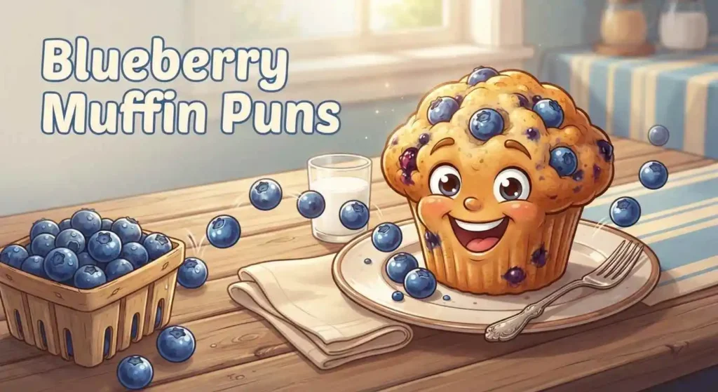 Blueberry muffin with berries
