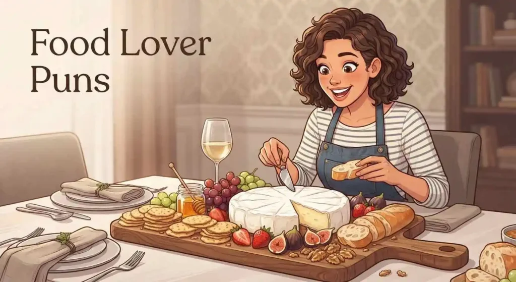 Food lover enjoying Brie cheese