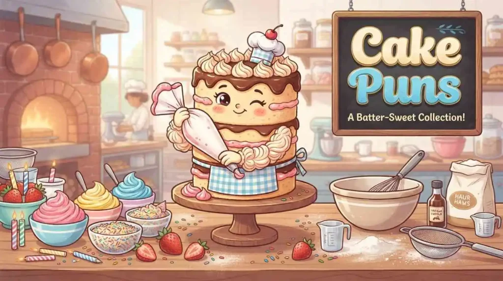 Funny cake puns scene