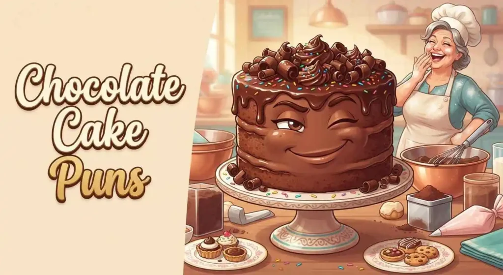 Funny chocolate cake celebrating dessert
