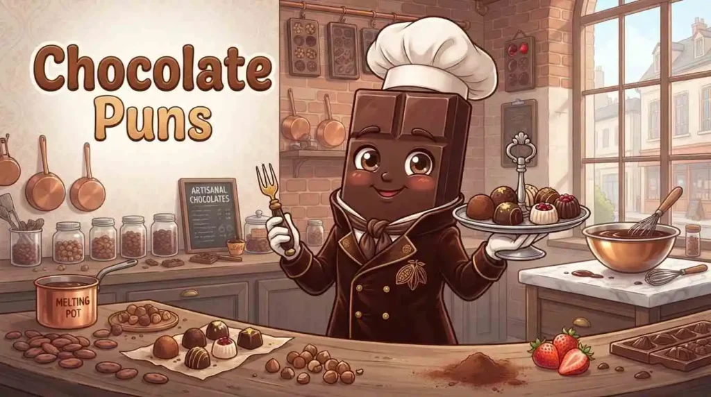 Funny chocolate puns scene