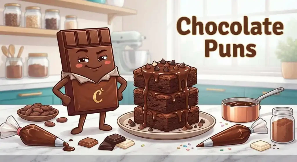 Playful chocolate brownie scene
