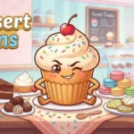 Funny dessert puns illustration