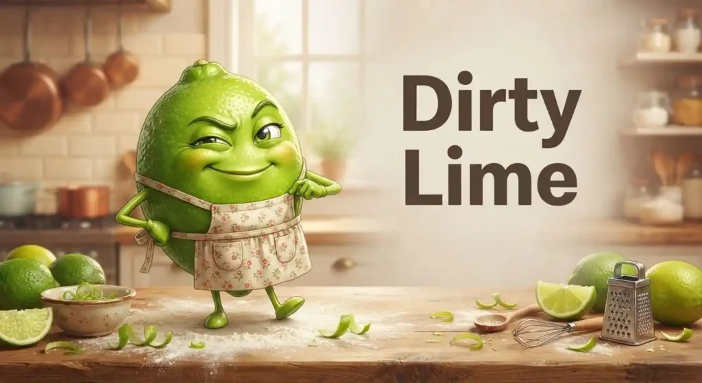 Cheeky lime making mischievous face