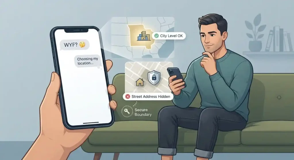 Person choosing a general location