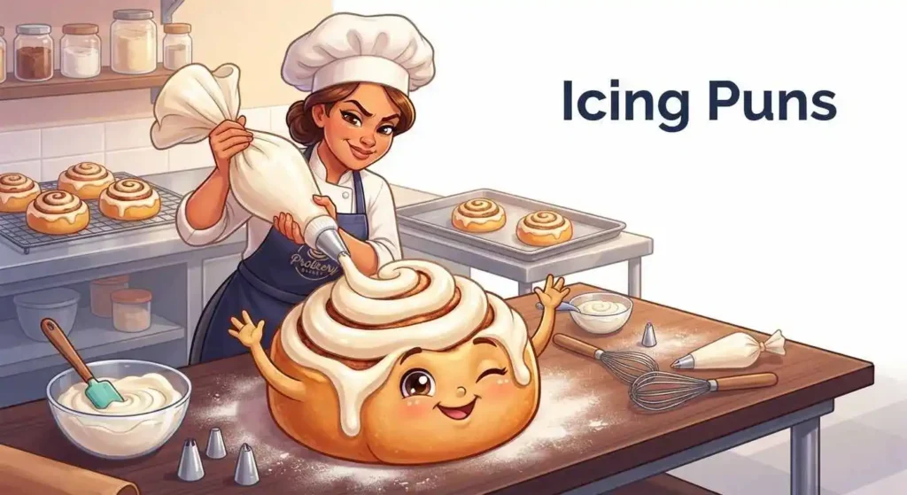 Cinnamon roll covered in icing