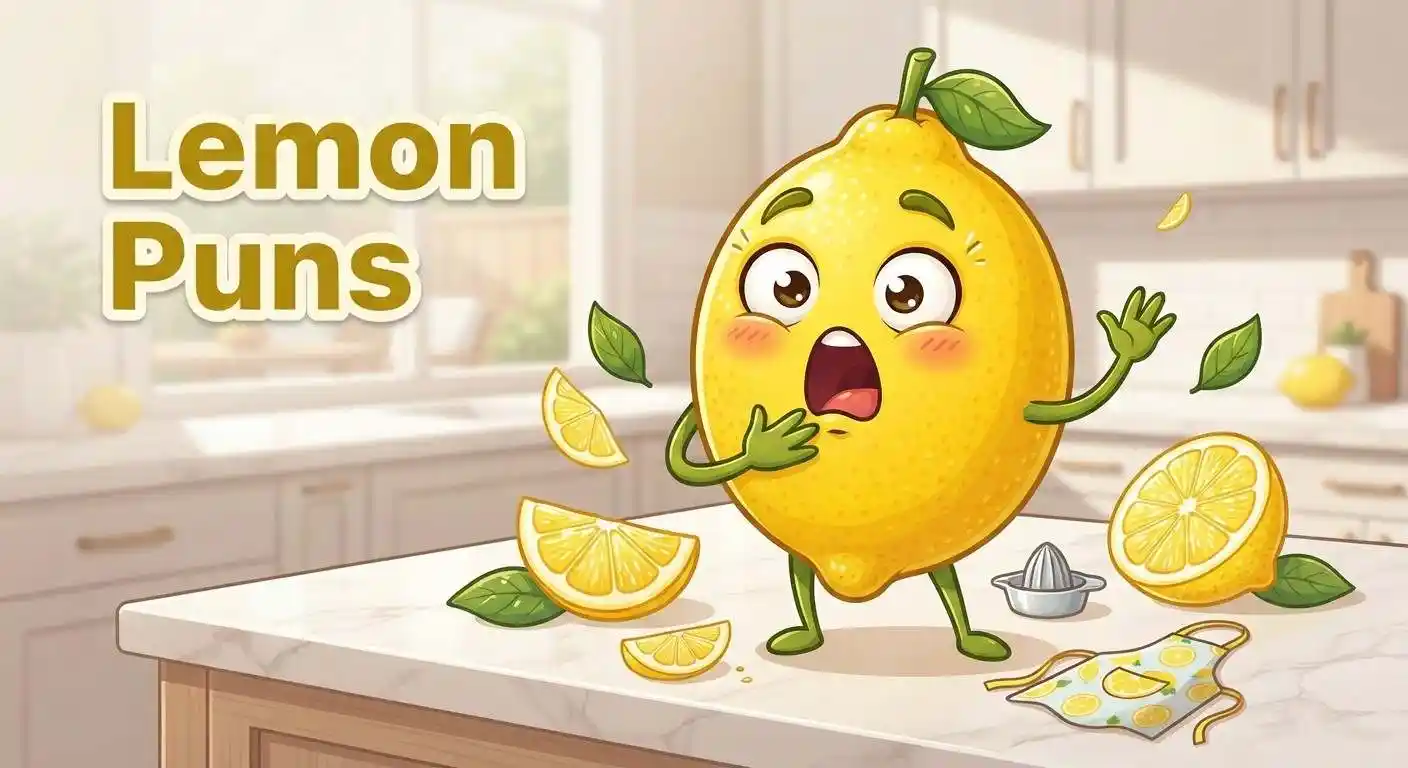 Funny lemon puns illustration