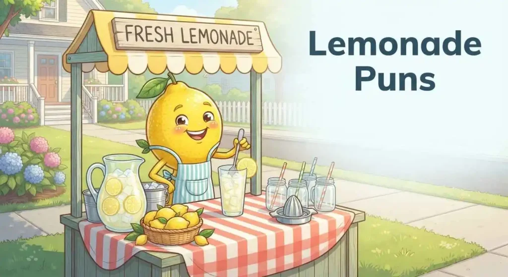 Funny lemonade puns stand