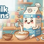 Funny milk character illustration