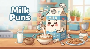 Funny milk character illustration