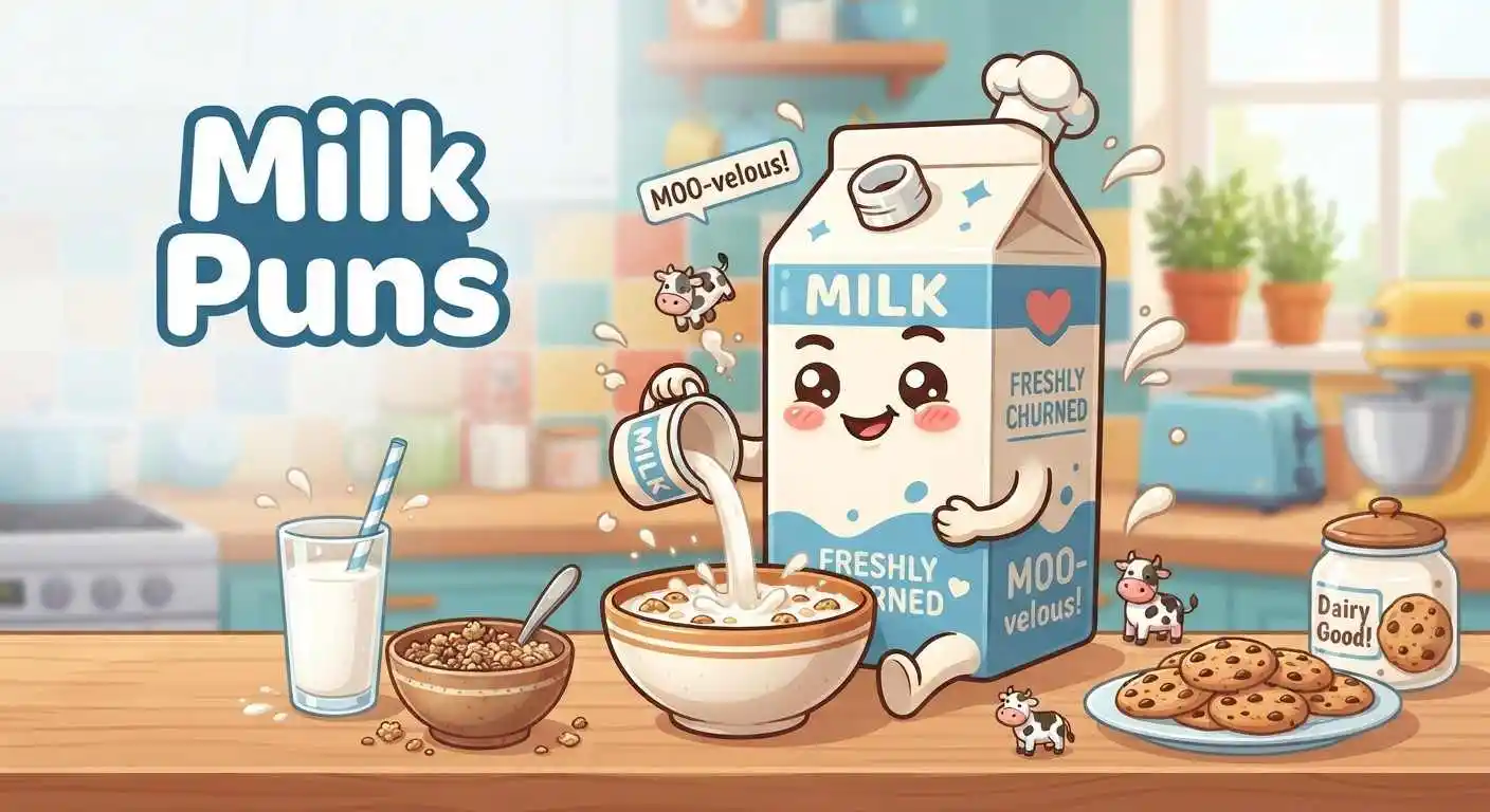 Funny milk character illustration