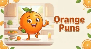 Funny orange pun character