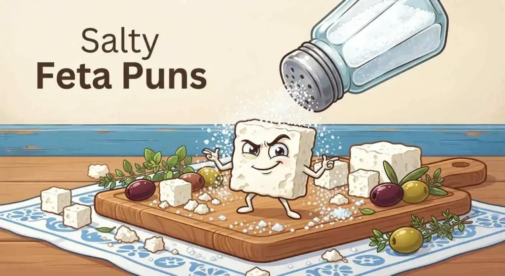Salty feta cheese character