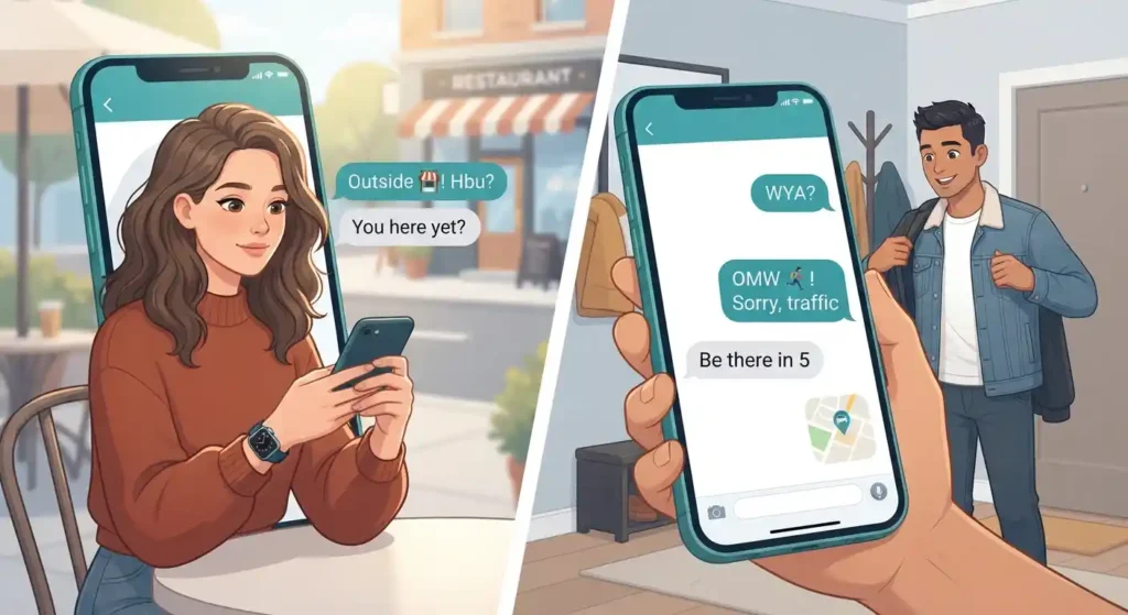 Friends using slang in Snapchat chat